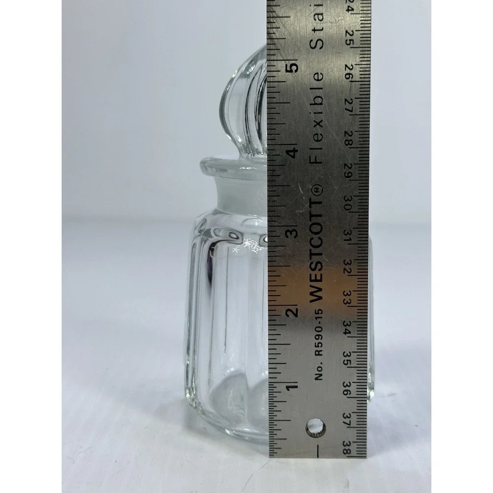 Vintage Heisey Glass Wide Flat Panel Stamped Apothecary Jar Fitted Ground Lid